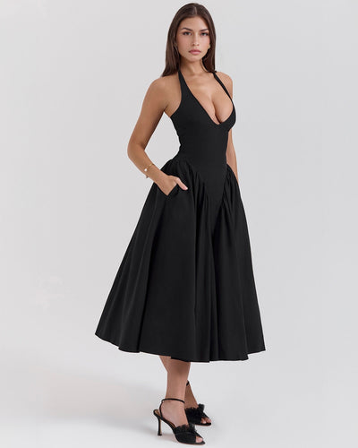 Monroe – Red Midi Dress with Iconic Style