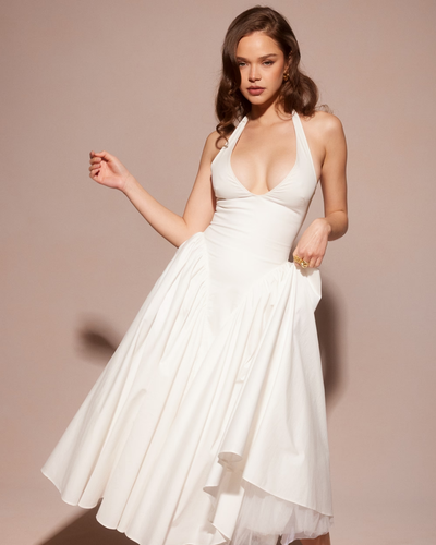 Monroe – Red Midi Dress with Iconic Style