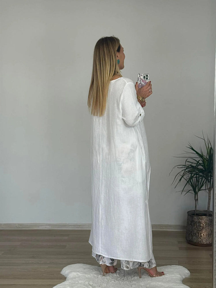 Chara™ | Long-Sleeved Top and Printed Pants Set