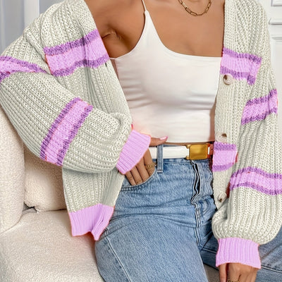 FAYE | CHUNKY STRIPE KNIT CARDIGAN