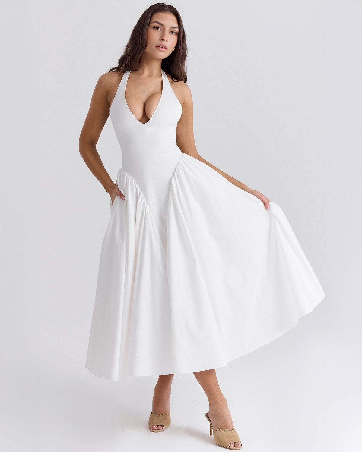Monroe – Red Midi Dress with Iconic Style