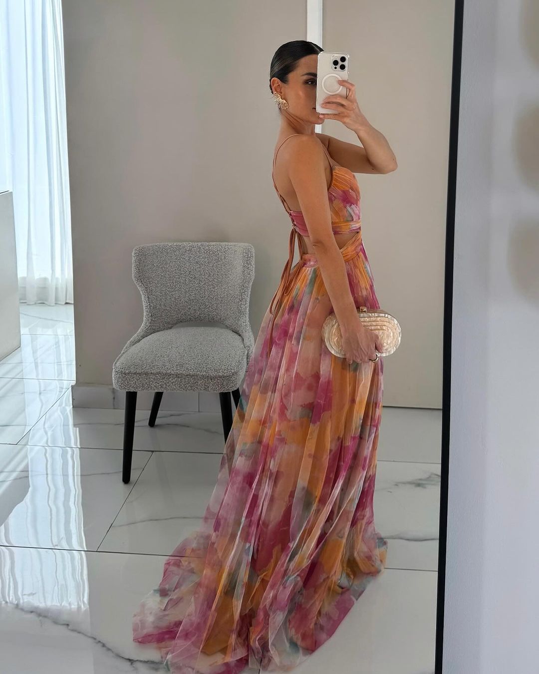 Elena | Elegant Long Dress with Floral Print