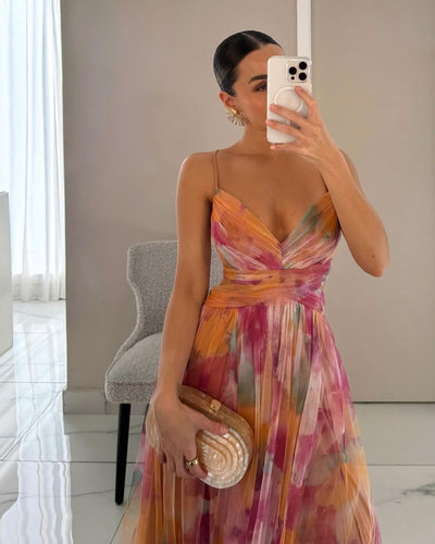Elena | Elegant Long Dress with Floral Print