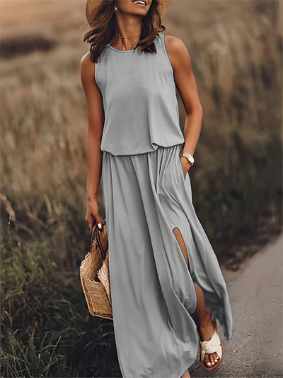 Celestina™ | Sleeveless Maxi Dress with Side Slit