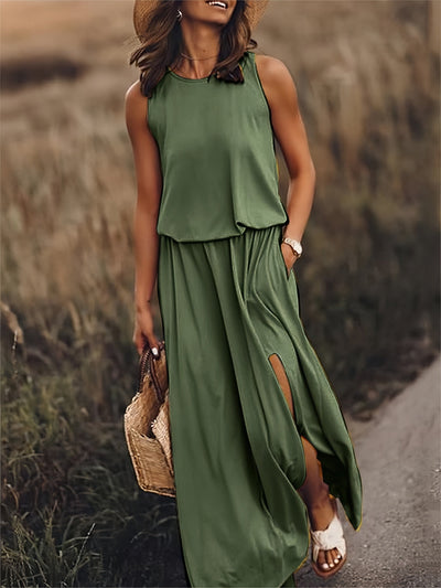 Celestina™ | Sleeveless Maxi Dress with Side Slit
