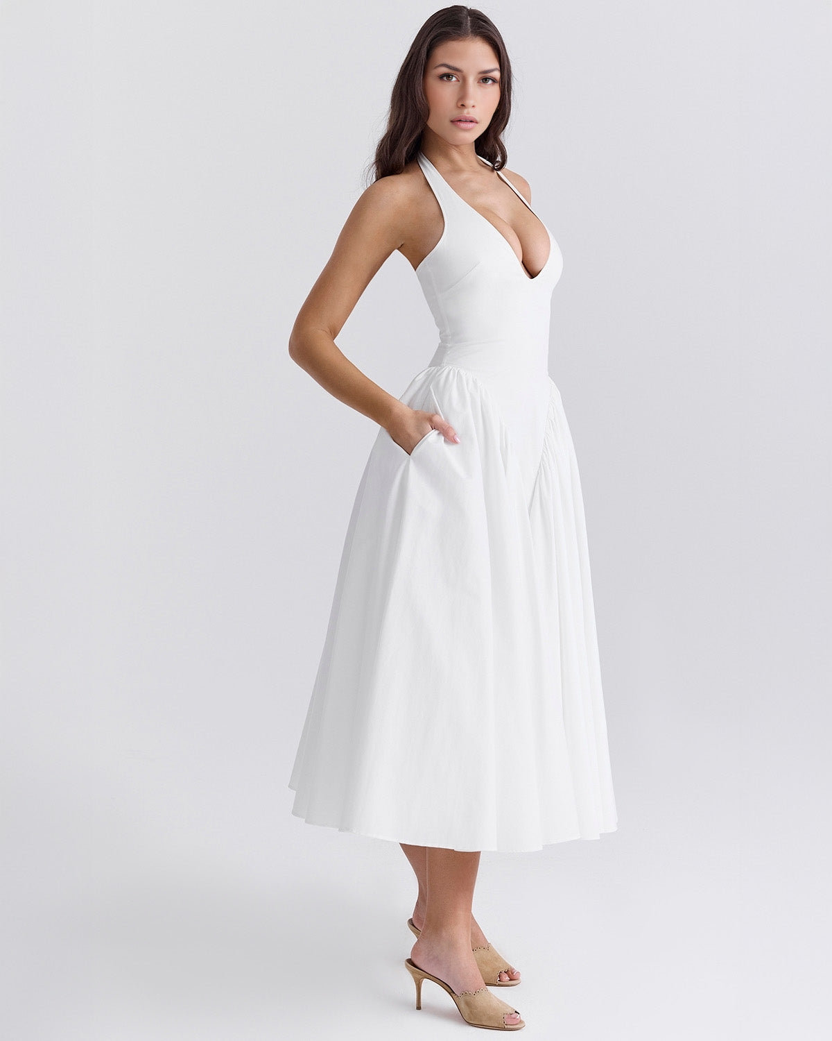 Monroe – Red Midi Dress with Iconic Style
