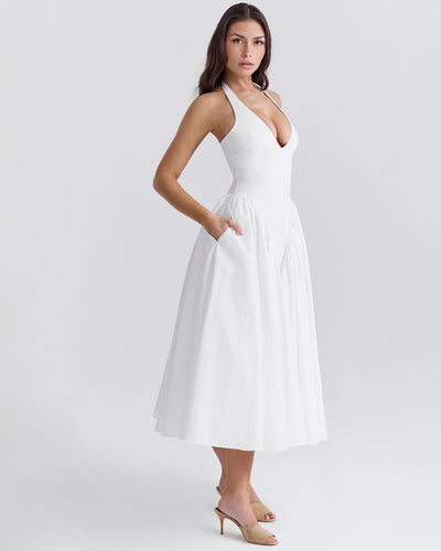 Monroe – Red Midi Dress with Iconic Style