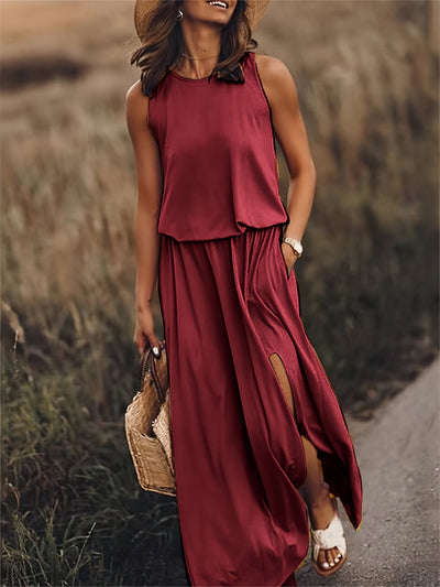 Celestina™ | Sleeveless Maxi Dress with Side Slit