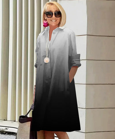 Nori | Elegant Shirt Dress with Gradient