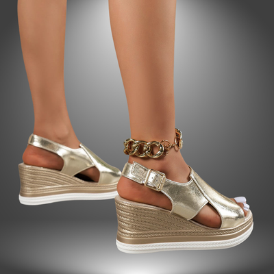 SILVER | SHINY SUMMER WEDGE
