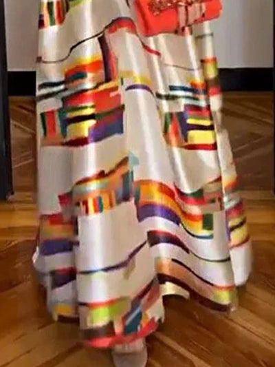 Isabeau | Geometric Print Maxi Dress