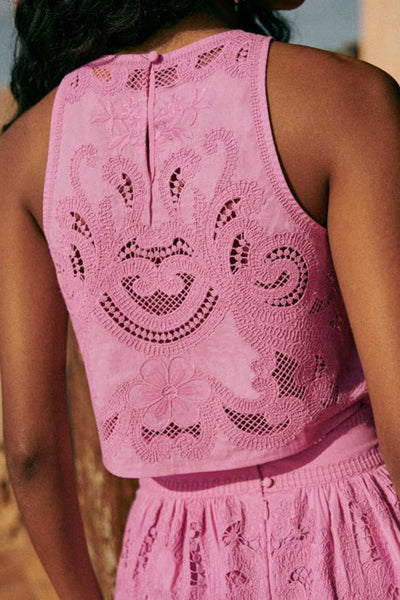 Lourena | Summer Lace Set with High-Waisted Skirt
