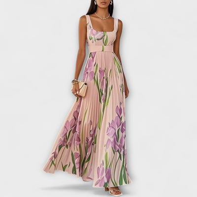 Leora | Empire-Waist Pleated Maxi Dress