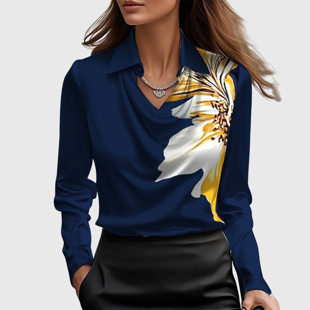 Sylvie | Luxe Pleated Shine Blouse