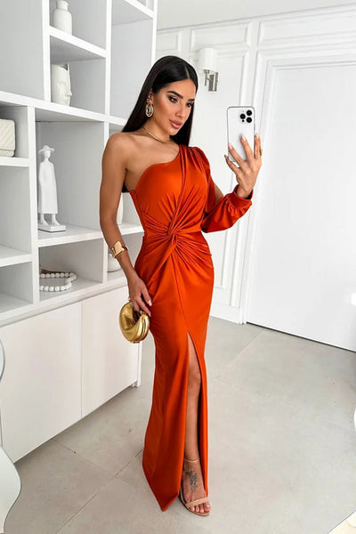 Valeria | Asymmetrical Satin Dress