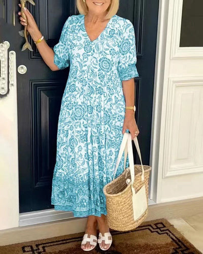Keisha | V-Neck Floral Print Dress