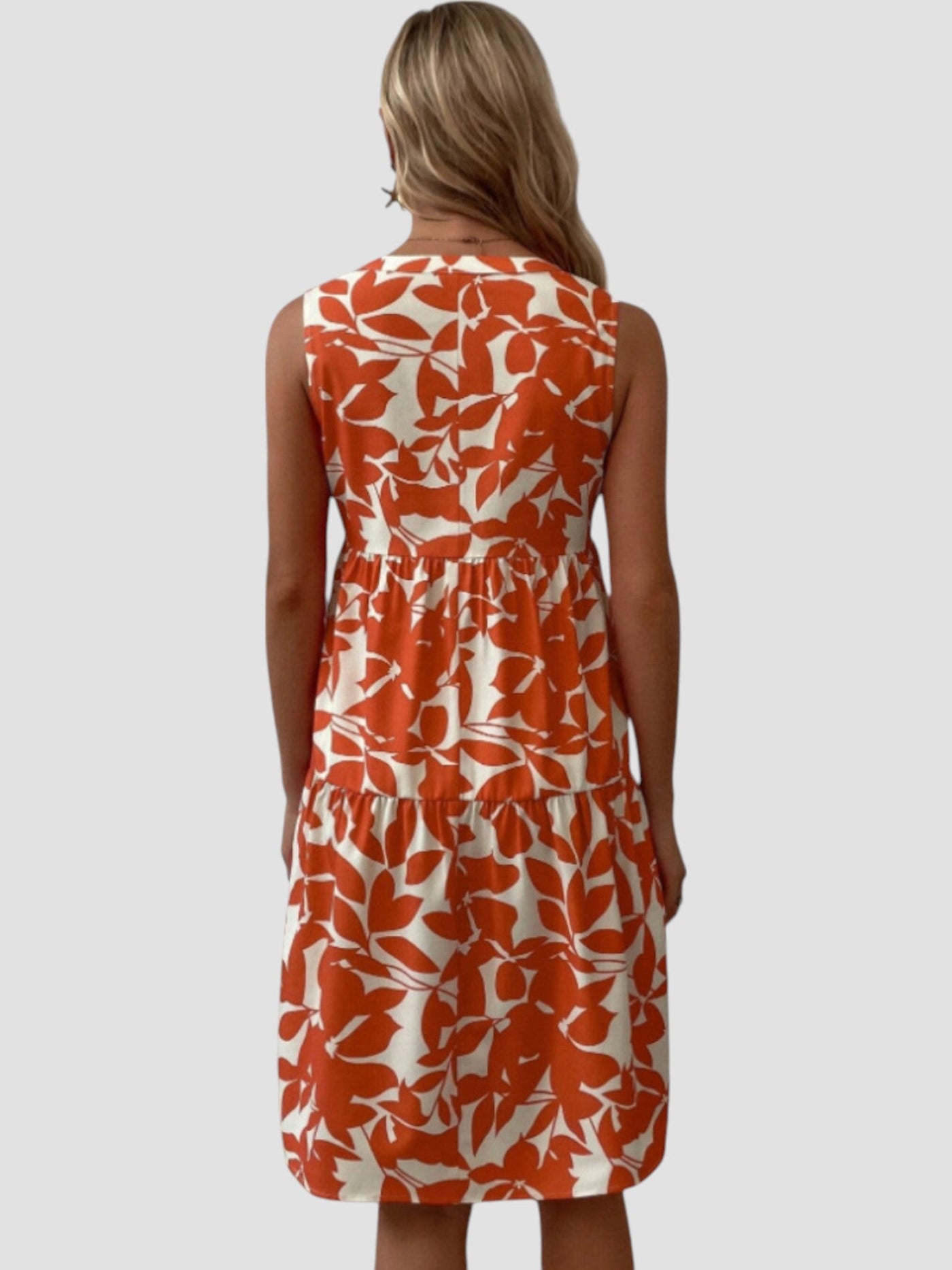 Séraphine | Sleeveless Leaf-Print Dress