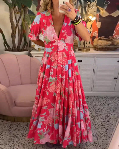 SAGELIA | Long Bohemian Dress with Fluid Elegance