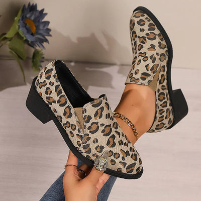Angélique | Round Toe Loafers with Wide Heel
