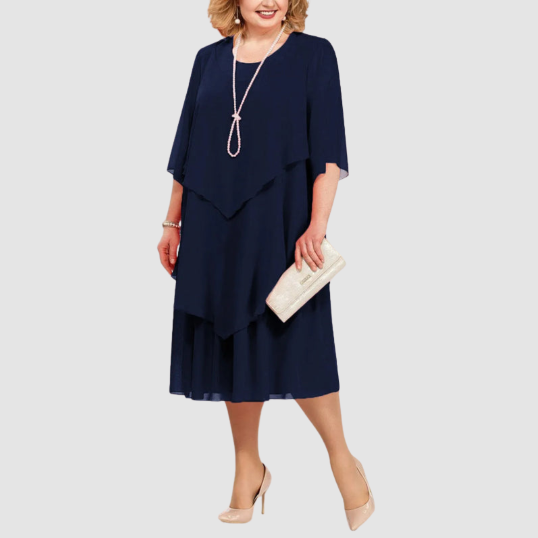Elene | Comfortable Elegant Chiffon Midi Dress