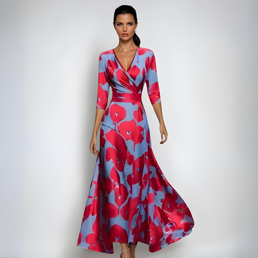 Allegra | Long Floral Wrap Dress