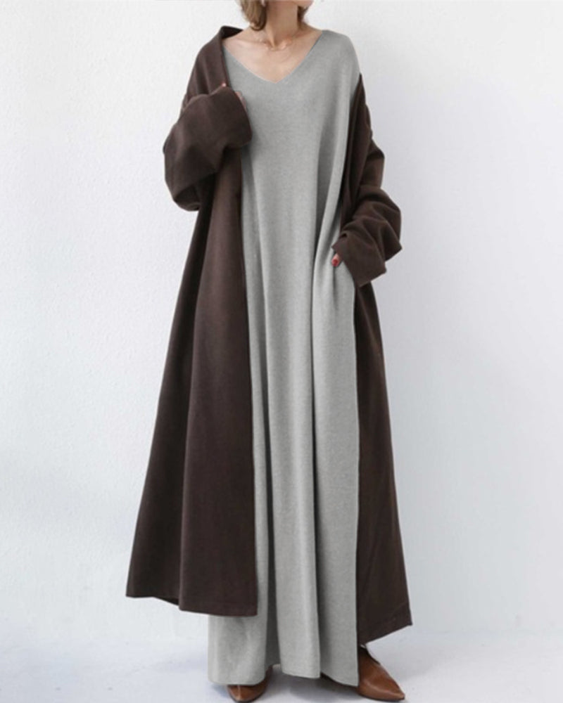 MIA | Fashionable Long Sleeve V-Neck Dress