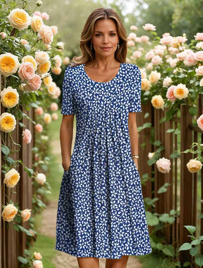 Marga | Floral Pleated Midi Dress