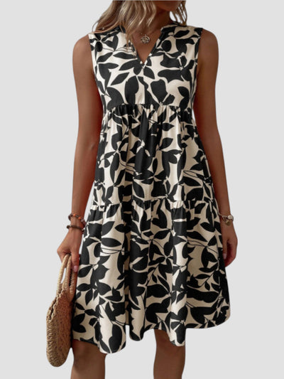 Séraphine | Sleeveless Leaf-Print Dress