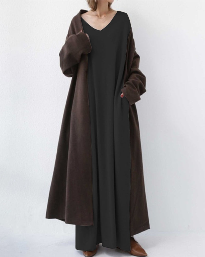 MIA | Fashionable Long Sleeve V-Neck Dress