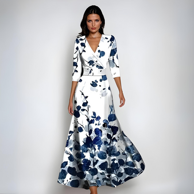 Allegra | Long Floral Wrap Dress