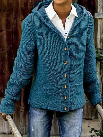 Bressan | Elegant Long Sleeve Hooded Cardigan