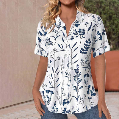 Betty | Relaxed Leaf-Print Blouse