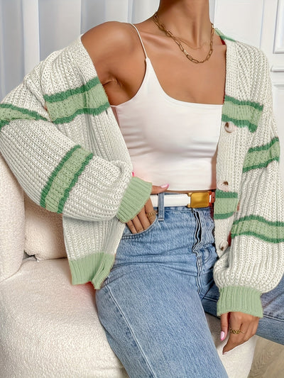 FAYE | CHUNKY STRIPE KNIT CARDIGAN
