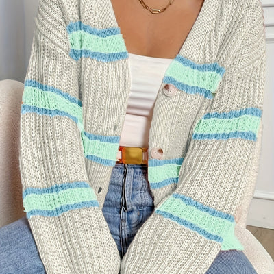 FAYE | CHUNKY STRIPE KNIT CARDIGAN