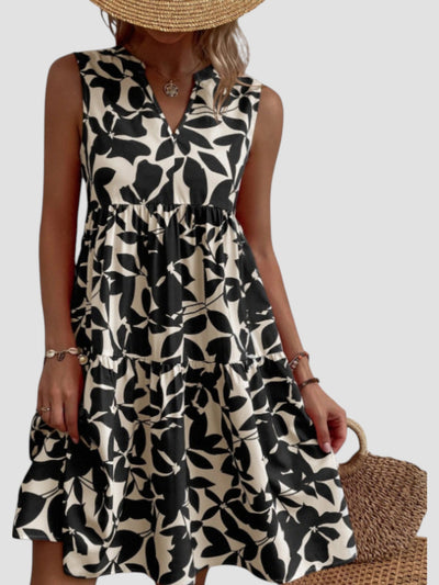 Séraphine | Sleeveless Leaf-Print Dress