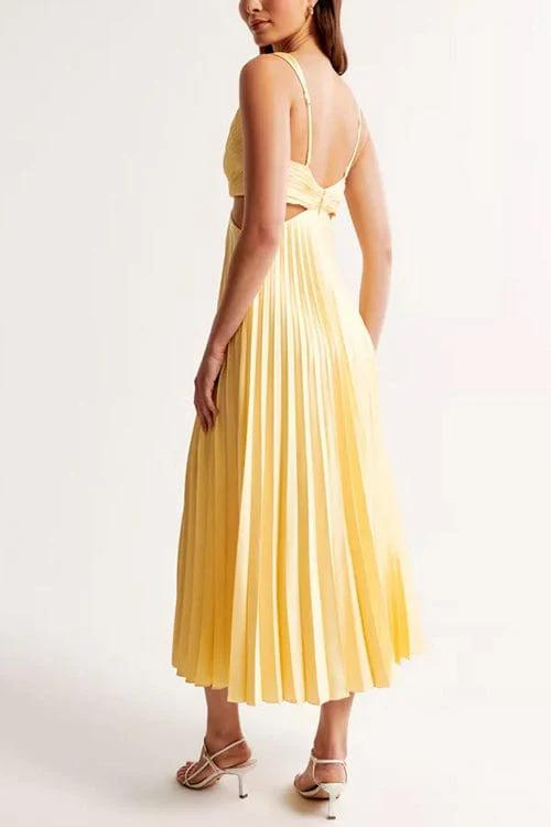 Yasmin - Pleated Cut-Out Dress