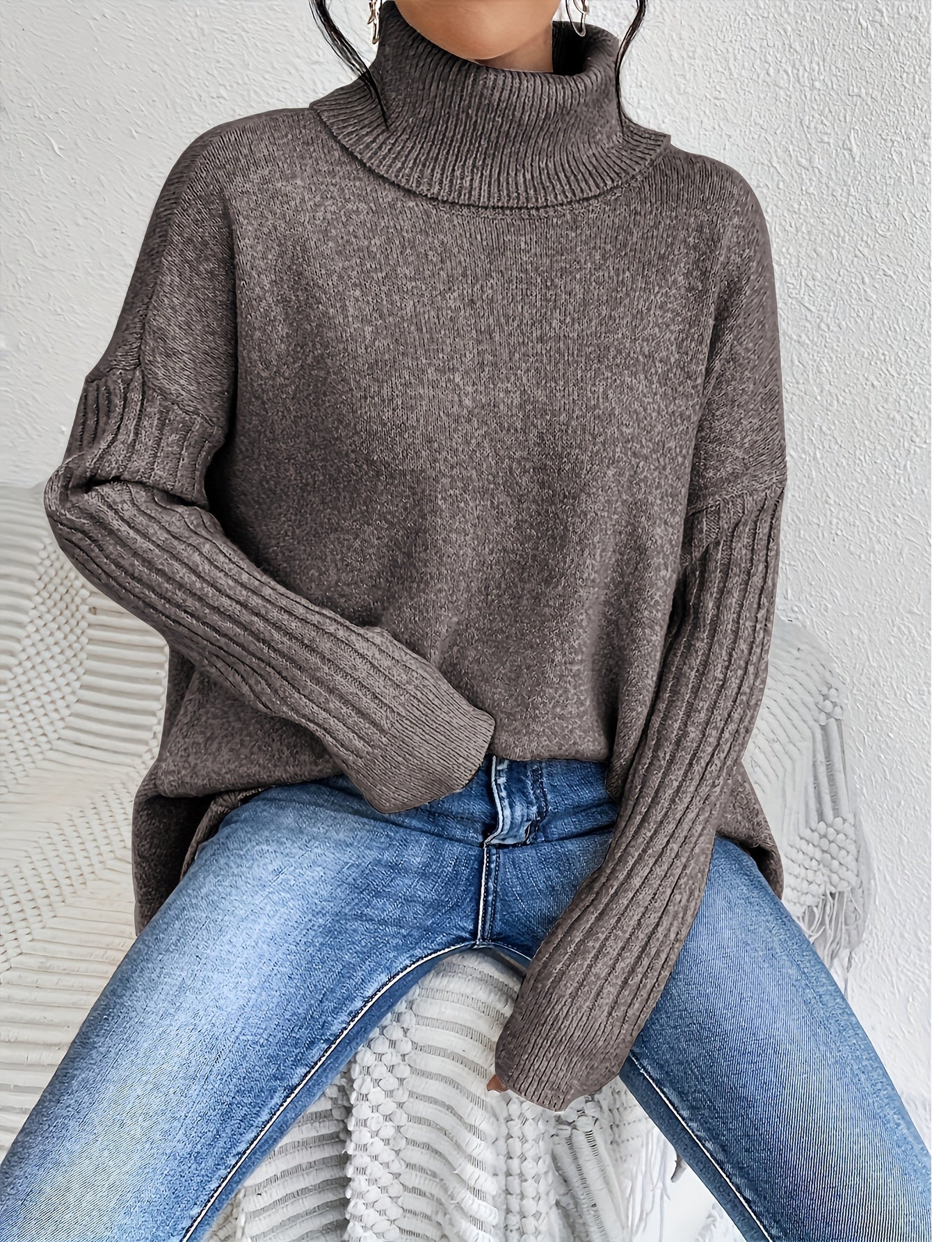 Tahlia | Casual Long Sleeve High Neck Sweater