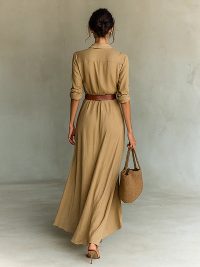 Vivian | Flowy Belted Maxi Dress