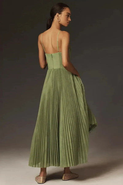 ALVINA | Pleated Evening Dress with Structured Corset