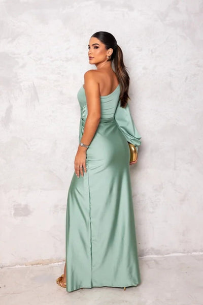 Valeria | Asymmetrical Satin Dress