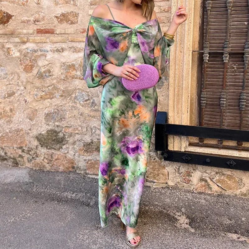 Anisten™ | Women's Long Printed Halo-Dye Summer Bohemian Dress