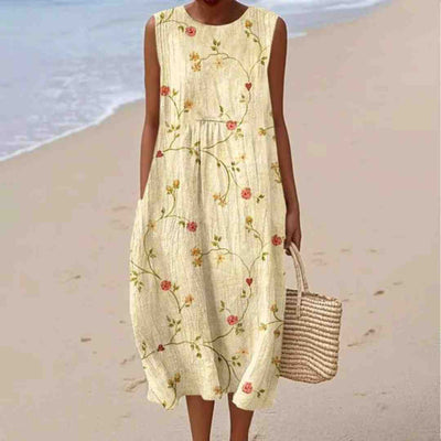 Enora | Boho Floral Sleeveless Dress