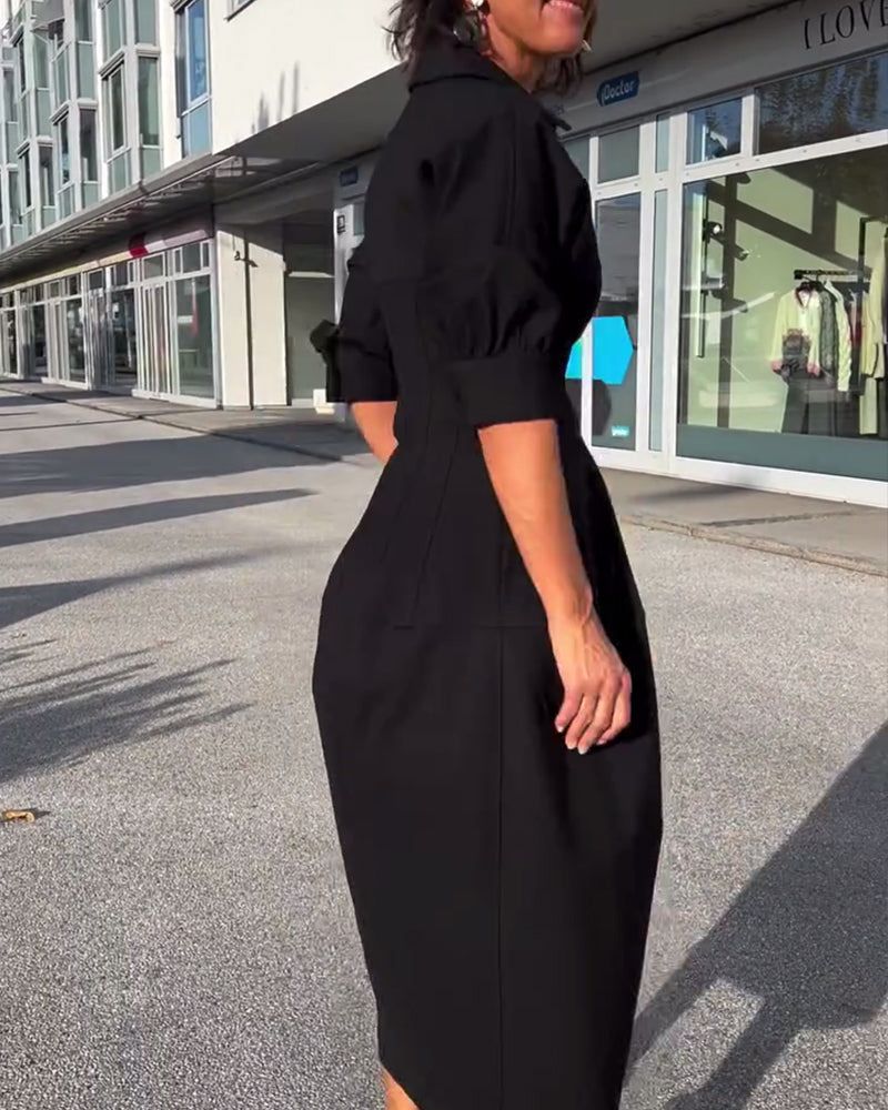 Élyane | Midi Dress with a Structured and Modern Style