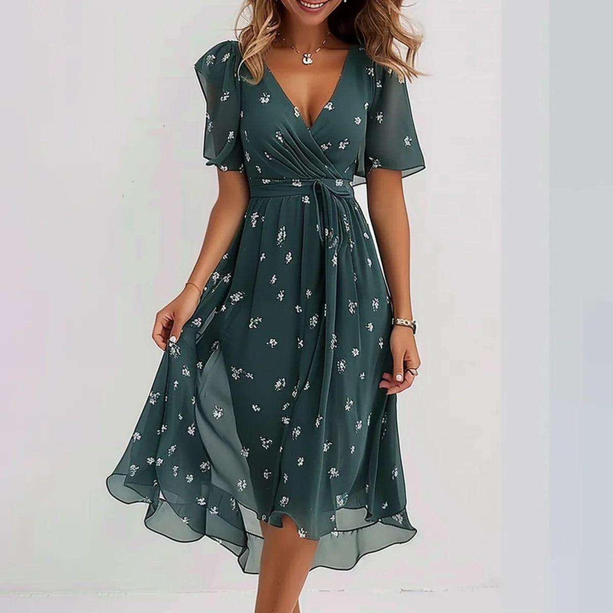 Celeste | Flowy V-Neck Summer Dress