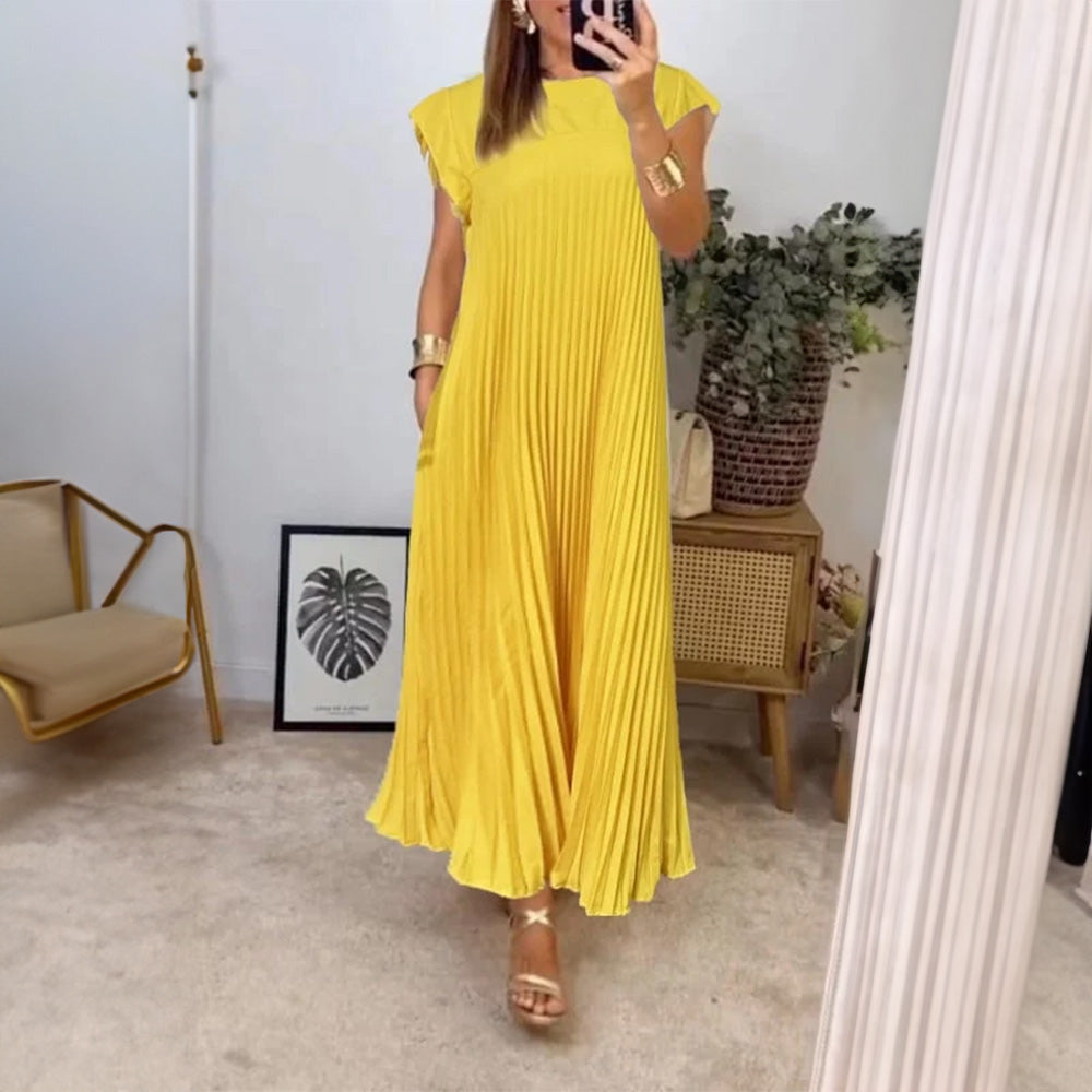Justine | Elegant Pleated Maxi Dress