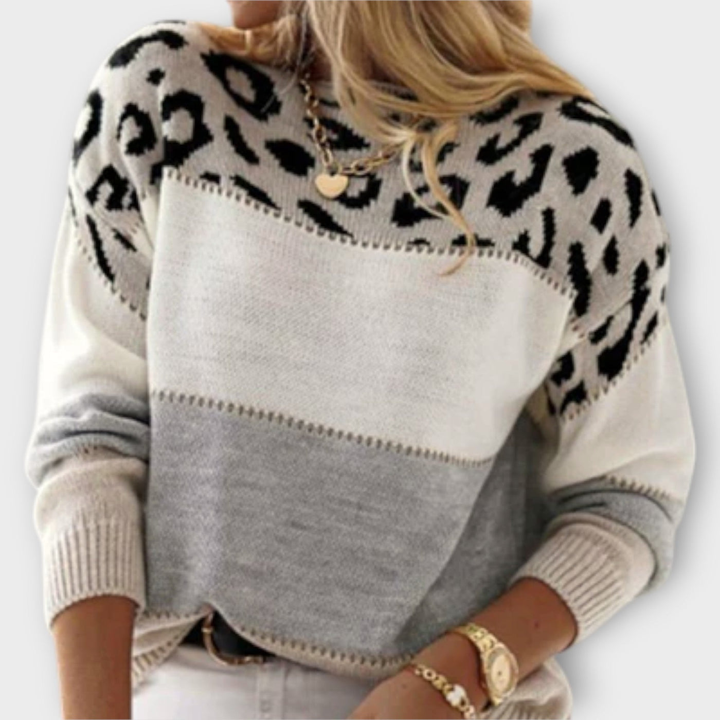 Maribel | Panther Print Winter Sweater