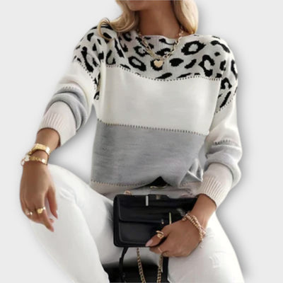 Maribel | Panther Print Winter Sweater