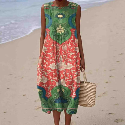 Enora | Boho Floral Sleeveless Dress