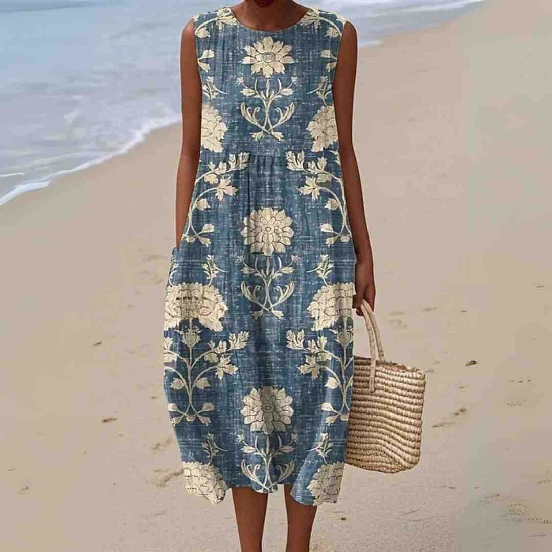 Enora | Boho Floral Sleeveless Dress