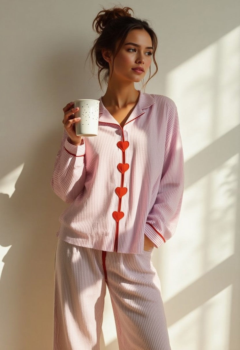 Lily | Pink Heart Pajama Set